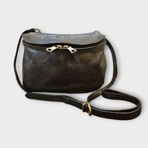 Il Bisonte Vintage Black Leather Crossbody Bag